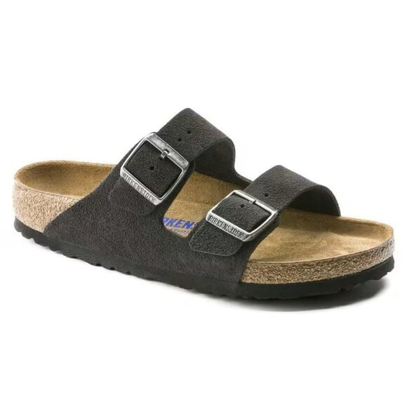 Birkenstock Arizona Soft Footbed Suede Leather Sandals – Velvet Gray Unisex Two- - Picture 3 of 8